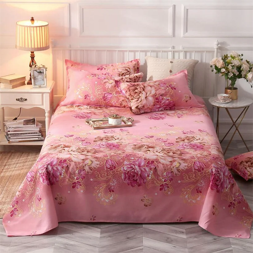 3 adet Yatak Setleri Düz Çarşaf Yastık Kılıfı ile Polyester yatak çarşafları Yumuşak Rahat Yatak Örtüsü Tek çift kişilik yatak Ev Tekstili Görüntü  4