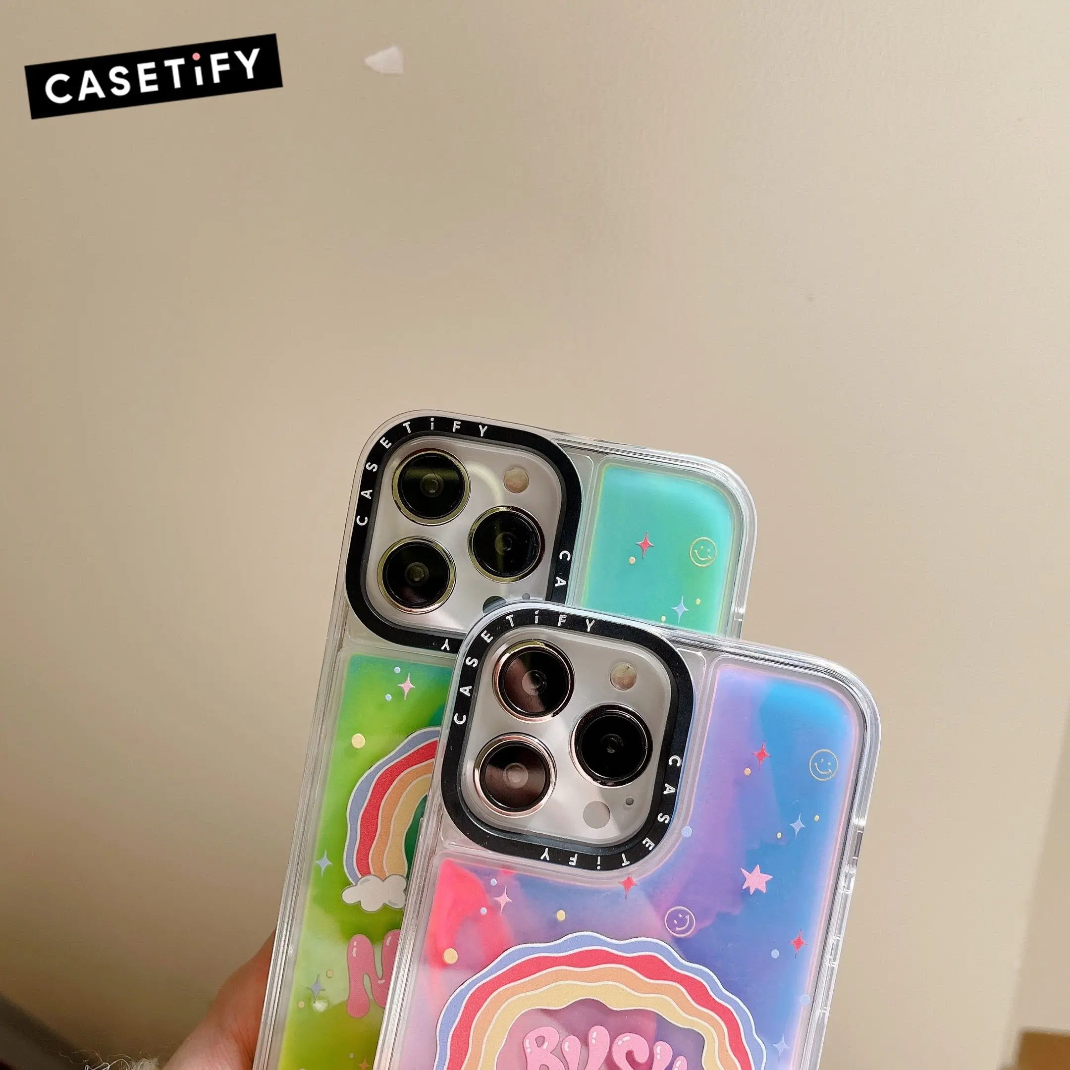 Casetify Moda Karikatür Kız Gökkuşağı Floresan Telefon Kılıfı için İphone 11 12 13 14 Pro Max Artı SE 2020 Y2k Kız Hediye Görüntü  0