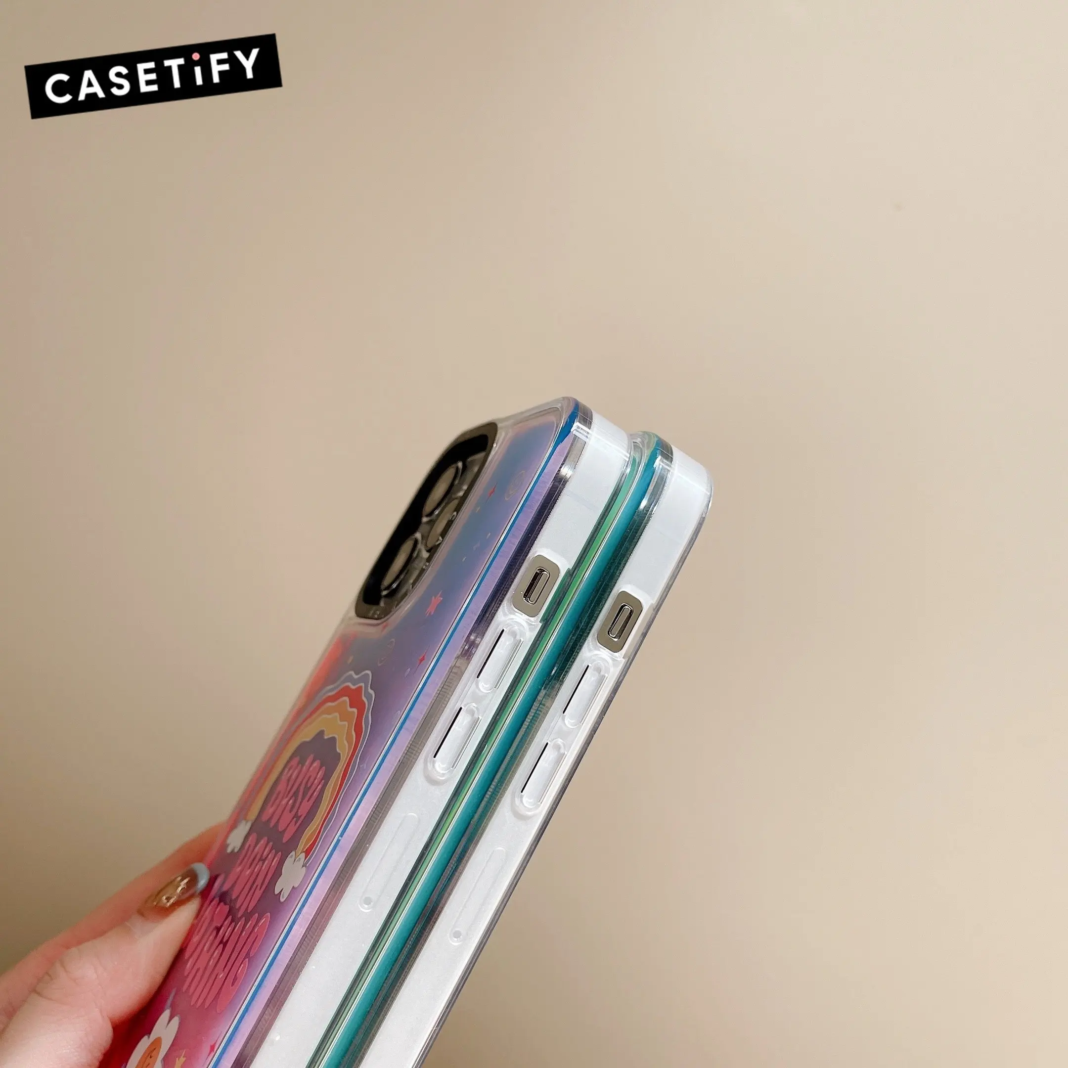 Casetify Moda Karikatür Kız Gökkuşağı Floresan Telefon Kılıfı için İphone 11 12 13 14 Pro Max Artı SE 2020 Y2k Kız Hediye Görüntü  4
