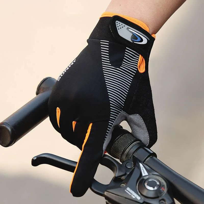 Kaymaz bisiklet eldiveni Dokunmatik Ekran Bisiklet Eldivenleri Sıcak Kış Spor Darbeye Dayanıklı Tam Parmak Nefes Bisiklet Eldiven Erkekler Kadınlar için Görüntü  1