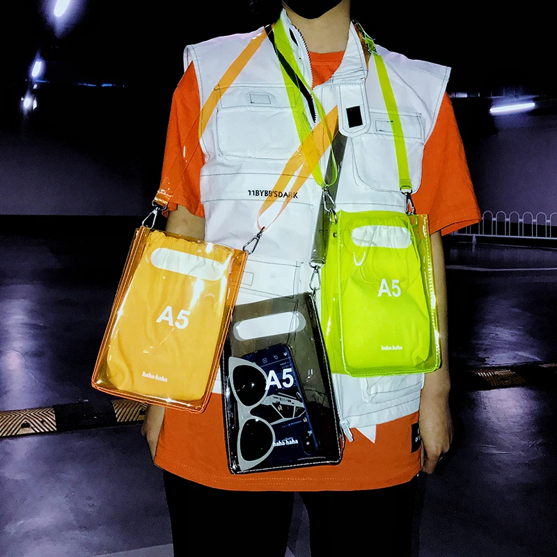 2019 Moda ucuz Şeffaf Çanta Kadın Crossbody Flap Çanta Pvc Neon Çanta Yaz Plaj omuzdan askili çanta Şeker Renk Jöle Çanta Görüntü  1
