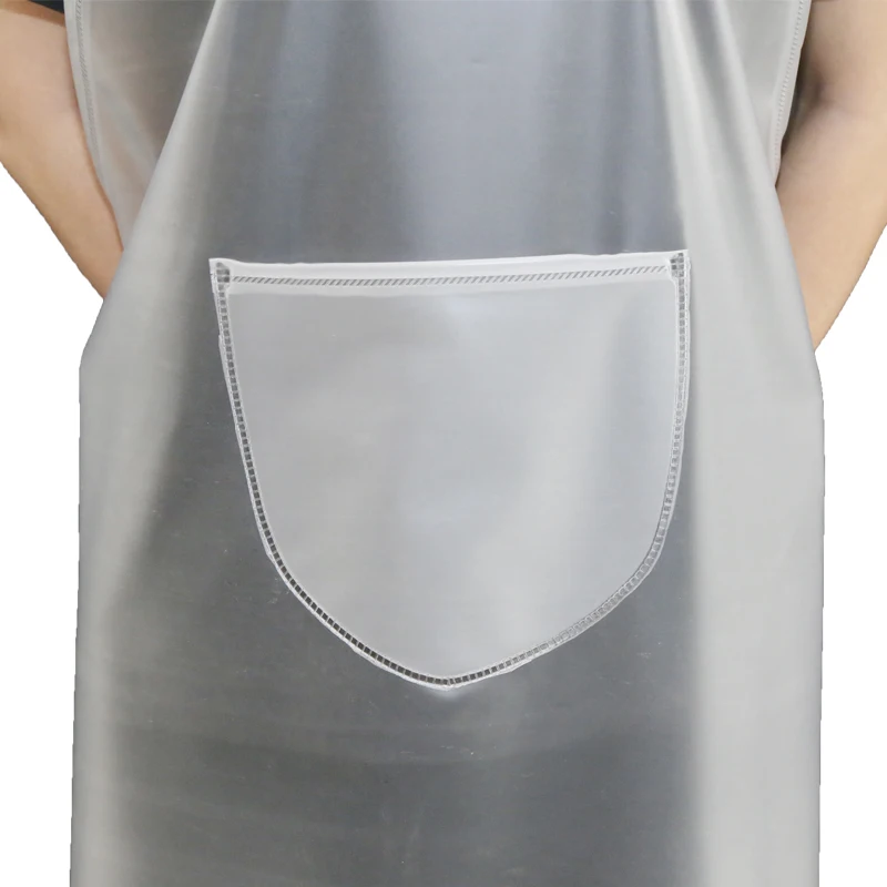 Su geçirmez Yağ geçirmez Önlük Mutfak Kadın Ev Pişirme Moda özel Logo Baskı İş Erkek Yetişkin Şeffaf Bel Görüntü  5