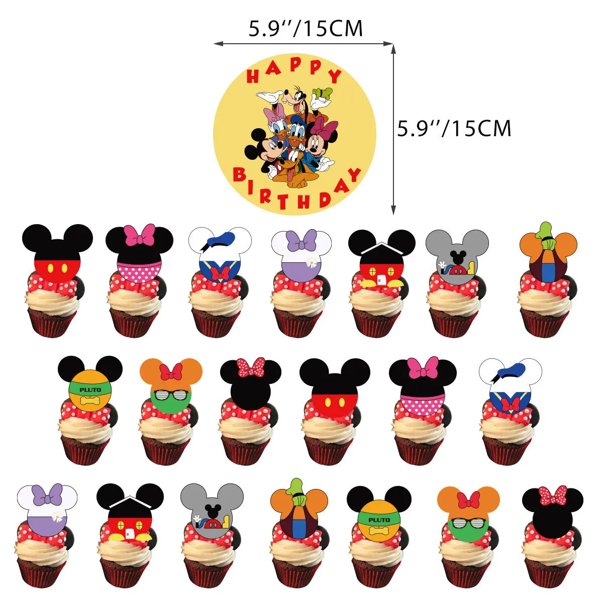 Disney Mickey Mouse Afiş Seti Mickey Minnie çocuk Doğum Günü Partisi Aile Giydirme Düzenleme Malzemeleri Kek Ekleme Balonlar Görüntü  2