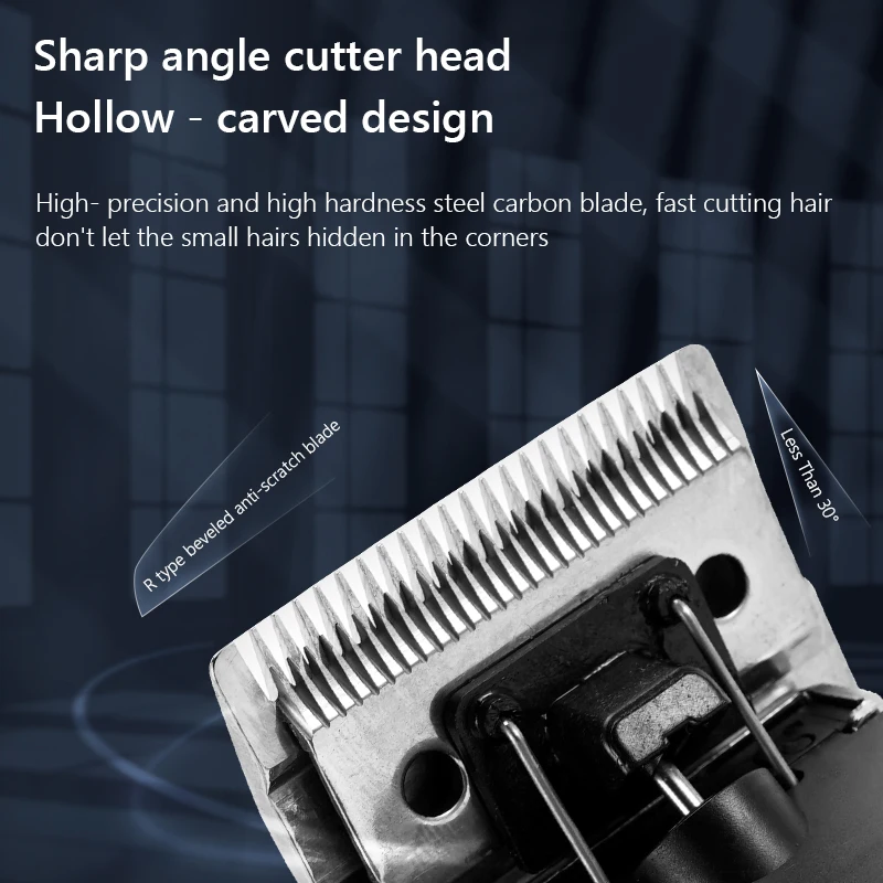 Profesyonel Saç Kesme Şarj Edilebilir Sakal Düzeltici Erkekler Elektrikli Saç Kesme Titanyum Seramik Bıçak Düşük Gürültü Berber Makinesi Görüntü  4
