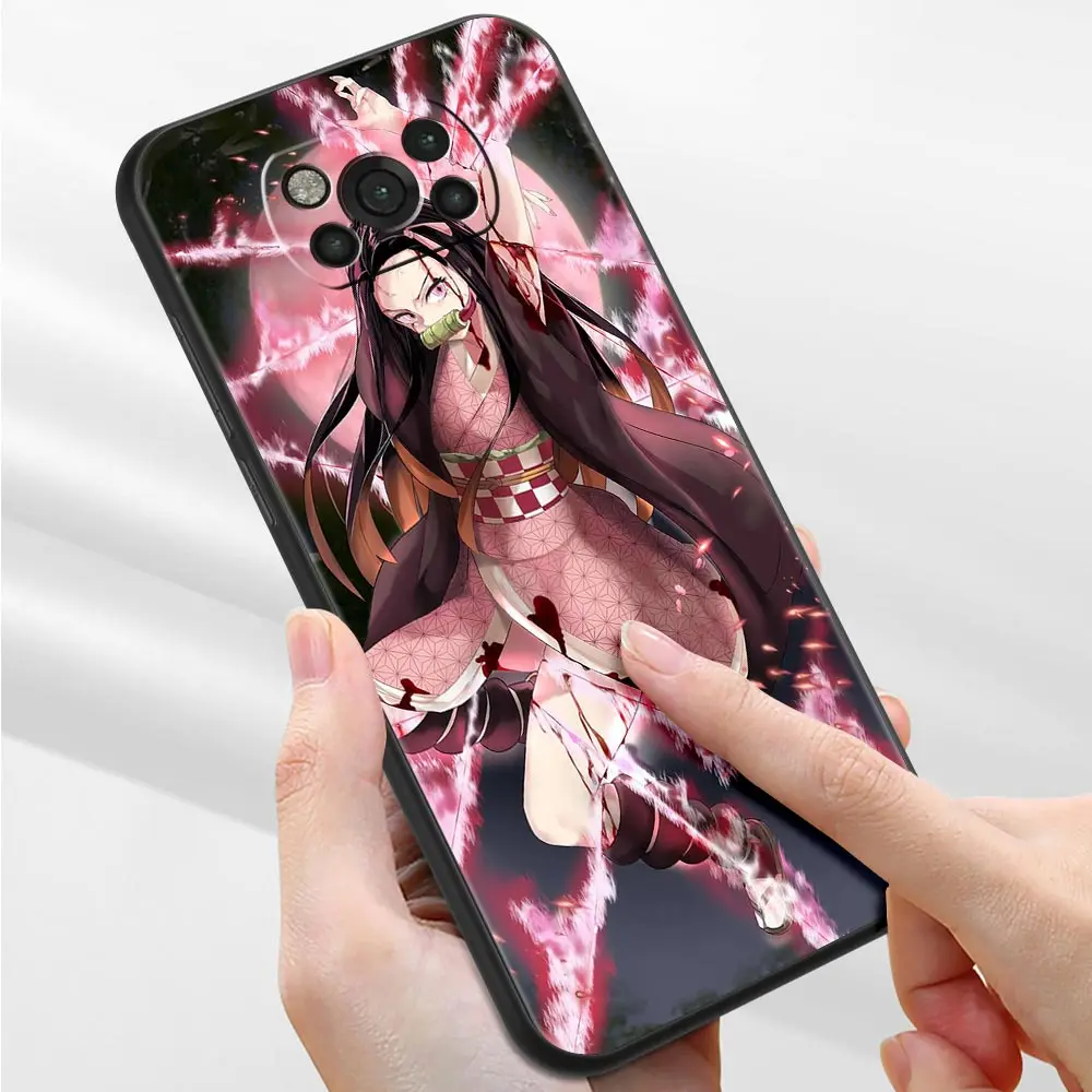Anime iblis avcısı Kimetsu Hiçbir Yaiba Xiaomi için telefon kılıfı Poco X3 NFC X4 M3 Pro 5G F3 GT mi 11 Lite 10T CC9 Kapak Fundas Coque Görüntü  3