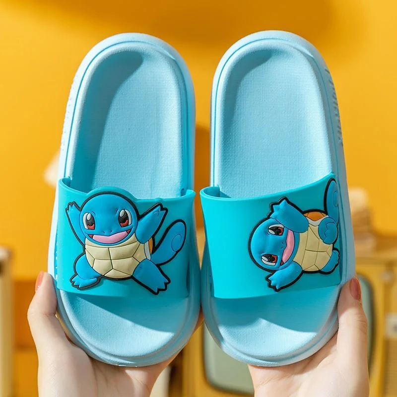 Kawaii Pokemon Pikachu Karikatür Terlik Kapalı ev sevimli Kız Banyo Sandalet kaymaz Dışında Plaj Erkek Ayakkabı Hediye Görüntü  4