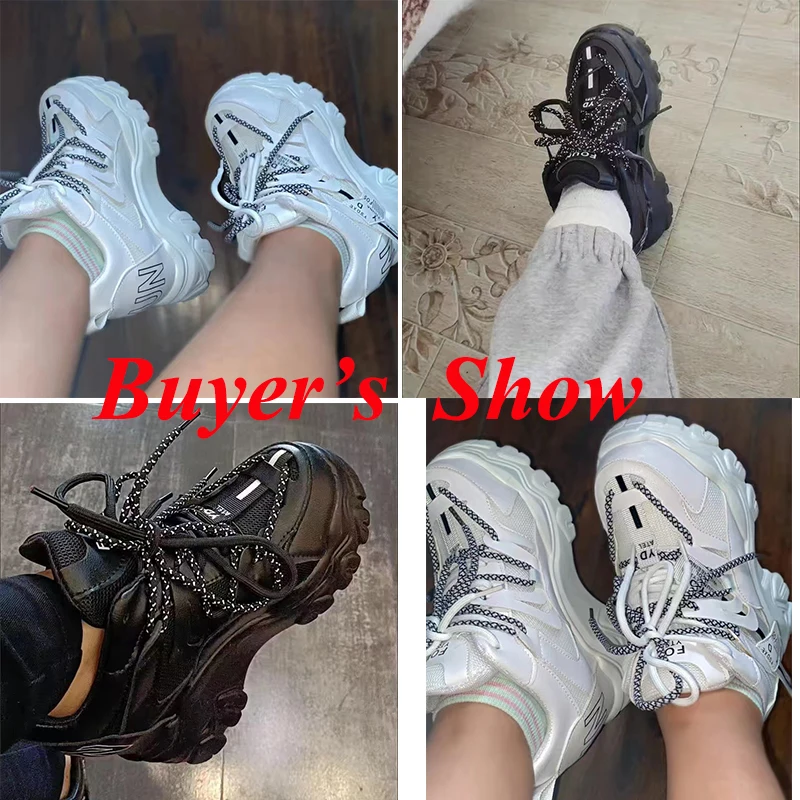 Lucyever Nefes Tıknaz Ayakkabı Kadın 2022 Moda Yükseklik Artış Platformu vulkanize ayakkabı Kadın Kalın Alt spor ayakkabı Görüntü  1