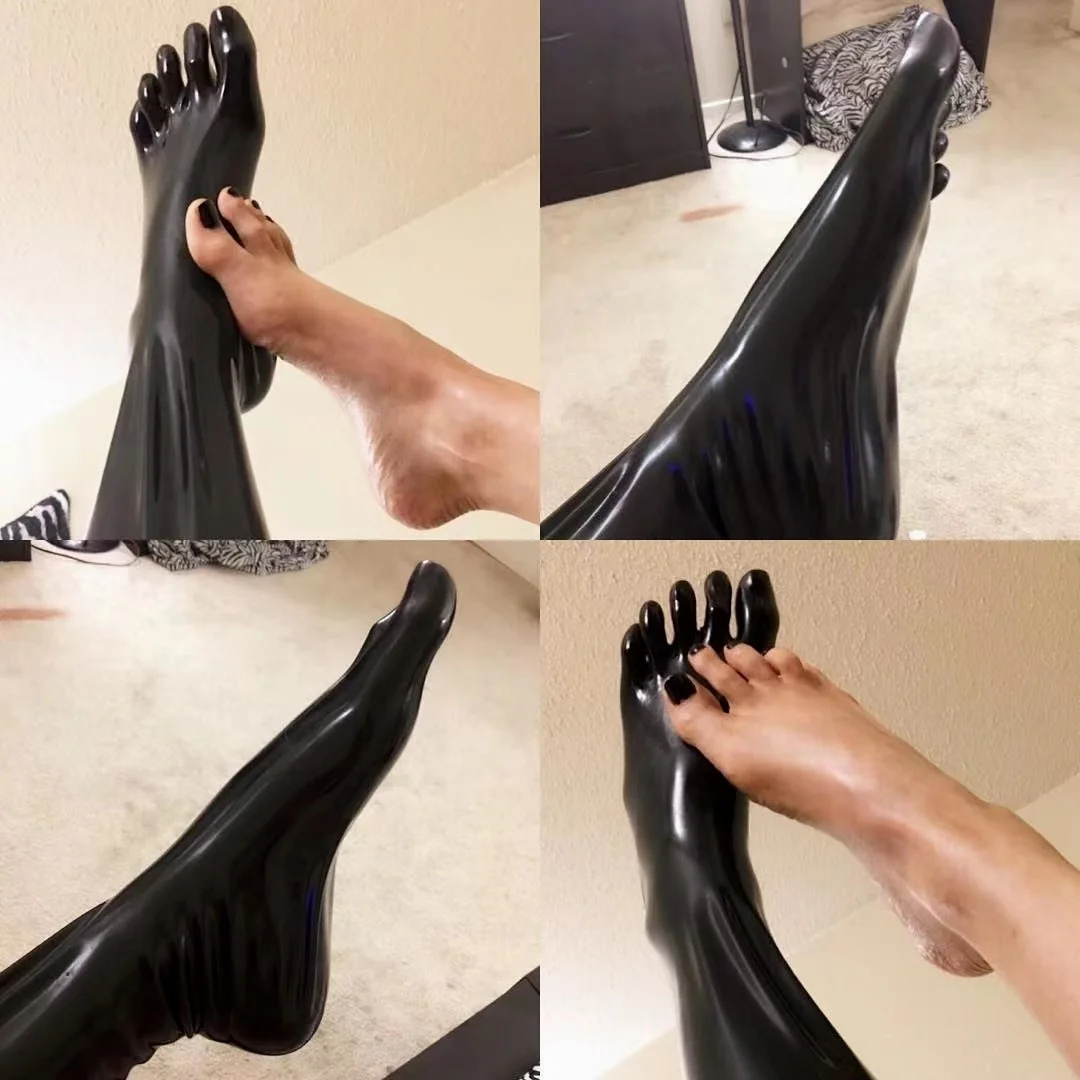 Fetiş çorap kadın fetiş lateks eldiven opera seksi çorap kadın bdsmgear lateks bodysuit seksi çorap ıtaatkar Görüntü  0