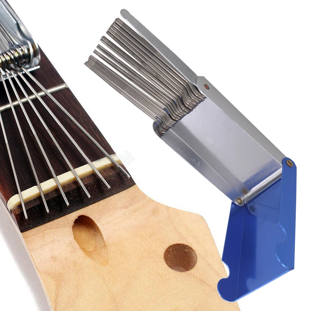 23 adet Gitar Somun Planya Dosya Testere Çubukları Yuvası Dosya Onarım DIY onarım aletleri seti Dize Testere Çubukları Somun Planya Luthier Araçları Görüntü  5