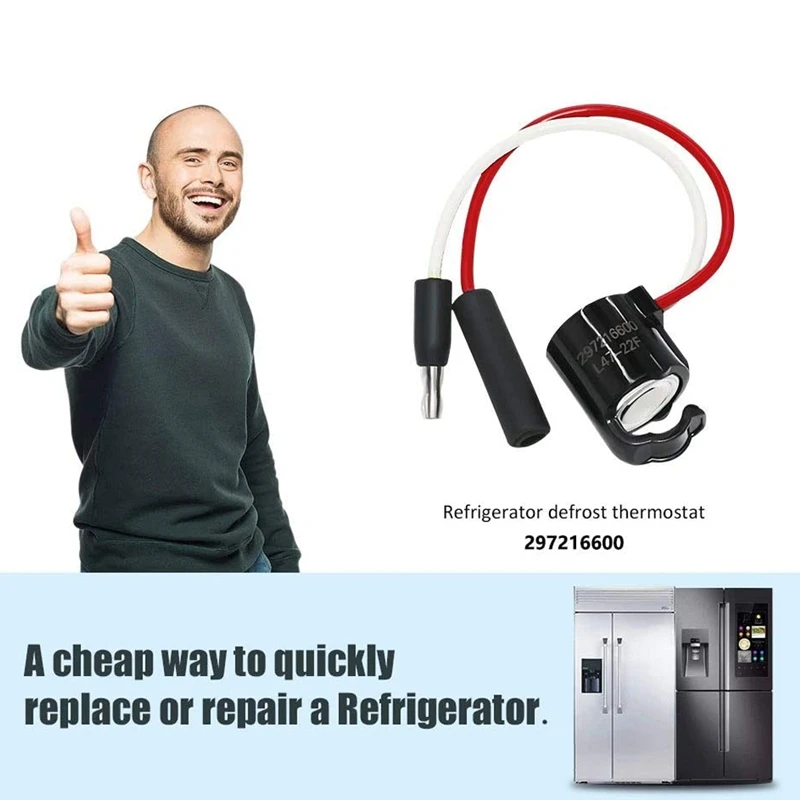 297216600 Dondurucu Buzdolabı Bi - Metal Defrost Termostat Frigidaire ve Kenmore Değiştirin Termostat Görüntü  3