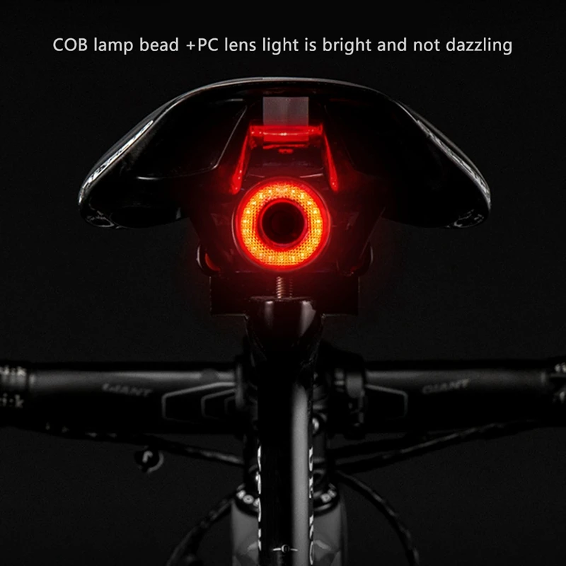ROCKBROS bisiklet Q5 kuyruk ışık akıllı algılama fren ışık sürüş donanımları gece sürme kuyruk ışık Görüntü  1
