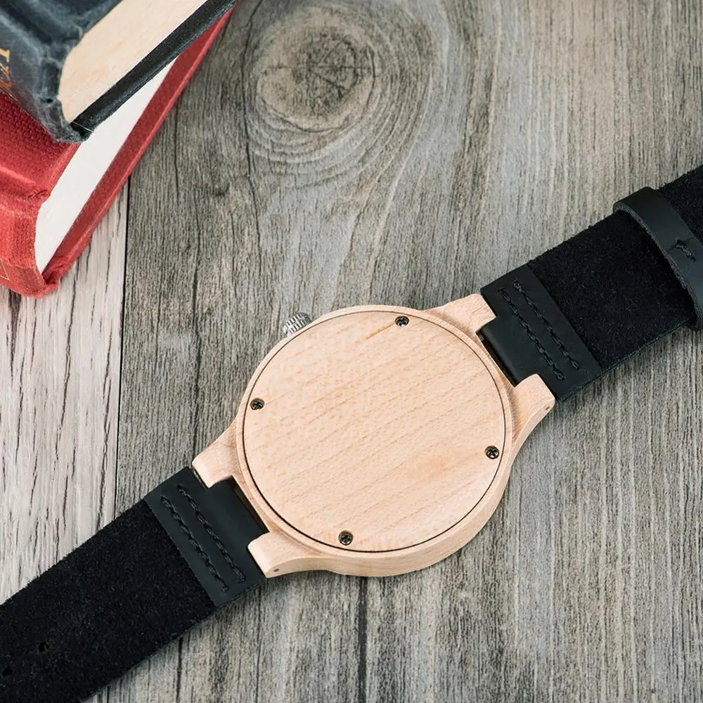 Ahşap Saatler BOBO KUŞ Orijinal Marka çift saatleri Hakiki Deri Hediye Kutusunda Özelleştirilmiş Kabul orologio uomo Görüntü  1
