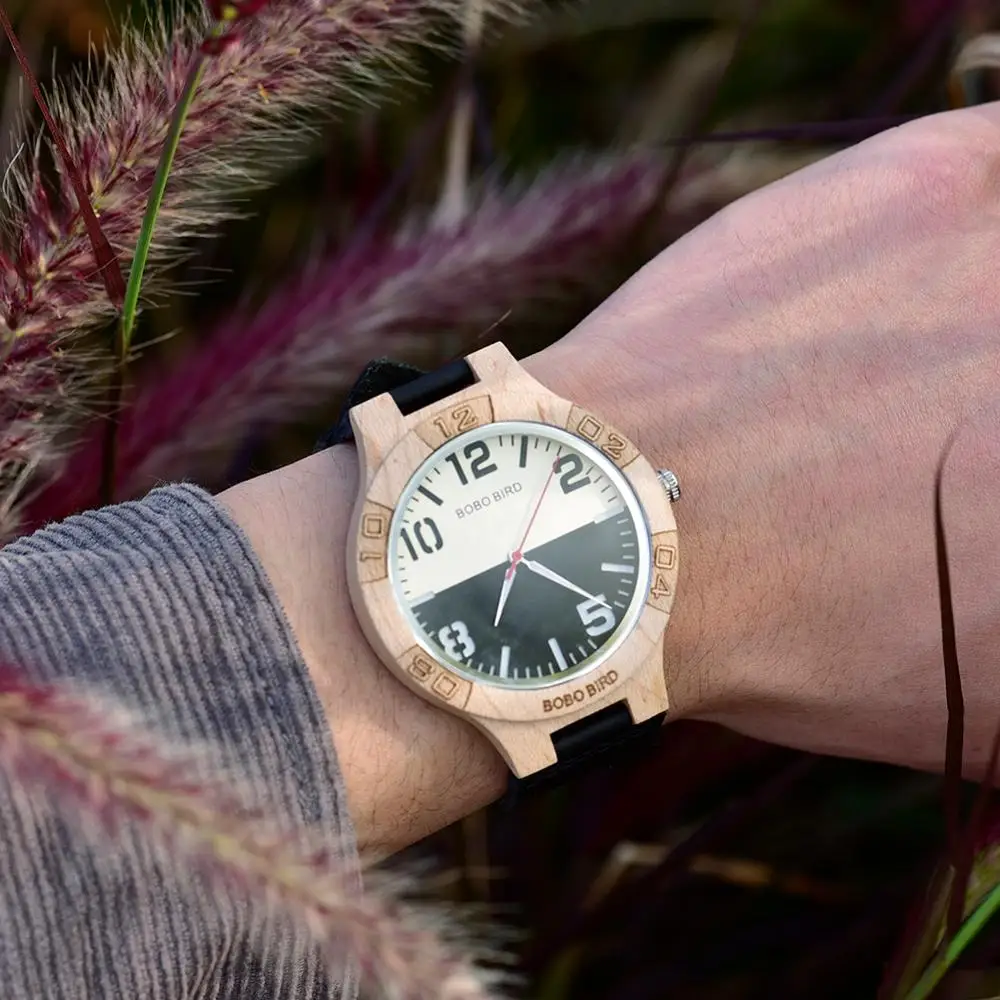 Ahşap Saatler BOBO KUŞ Orijinal Marka çift saatleri Hakiki Deri Hediye Kutusunda Özelleştirilmiş Kabul orologio uomo Görüntü  2