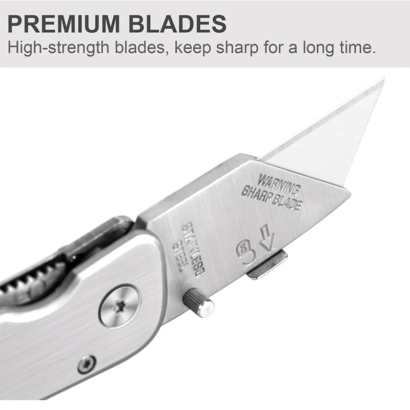 Zoecor Paslanmaz Çelik Maket Bıçağı Kat Premium Gümüş Keskin Bıçak ной Güvenlik Kesme Kutusu Kağıt Hızlı Değişim Bıçak Bıçak Sanat Görüntü  3