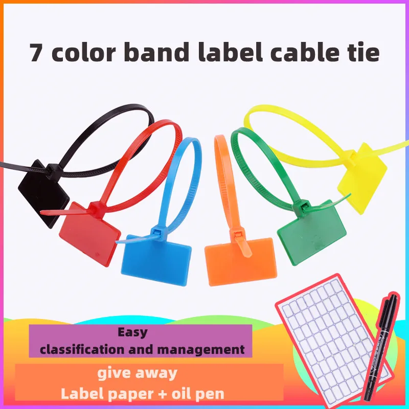 250 adet renkli etiket kravat 4 * 150mm ağ etiket işareti etiketi askısı toka naylon etiket su geçirmez kendinden kilitleme Zip Bağları Görüntü  1