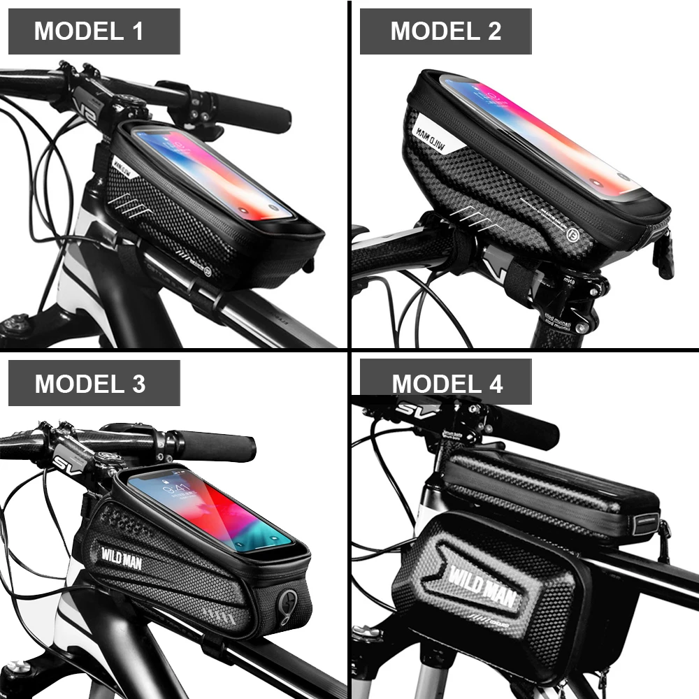 VAHŞİ ADAM Yağmur Geçirmez Bisiklet çanta çerçevesi Ön Üst Tüp Bisiklet Çantası Yansıtıcı 6.5 in telefon kılıfı Dokunmatik Ekran Çantası MTB Bisiklet Aksesuarları Görüntü  1