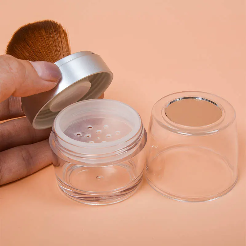 10g Makyaj Araçları Boş Gevşek Toz Durumda Fırça Ayna Taşınabilir Kozmetik Toz Konteyner Kavanoz Şişe Kutusu Makyaj makyaj fırçası Görüntü  1