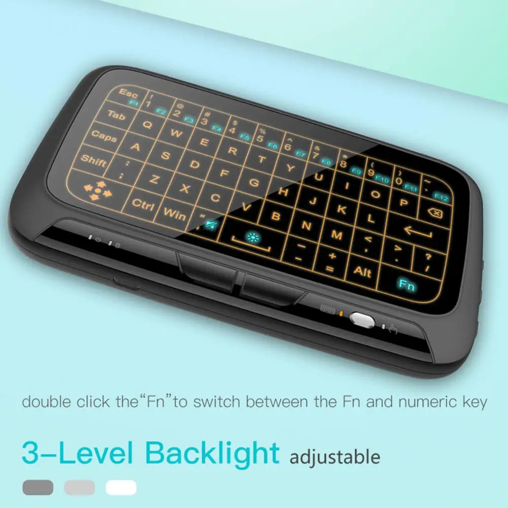 Hava fare kablosuz klavye 2.4 GHz arka ışık Mini akıllı H18 tam dokunmatik ekran Touchpad TV için Görüntü  0