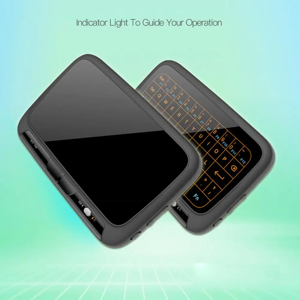 Hava fare kablosuz klavye 2.4 GHz arka ışık Mini akıllı H18 tam dokunmatik ekran Touchpad TV için Görüntü  1
