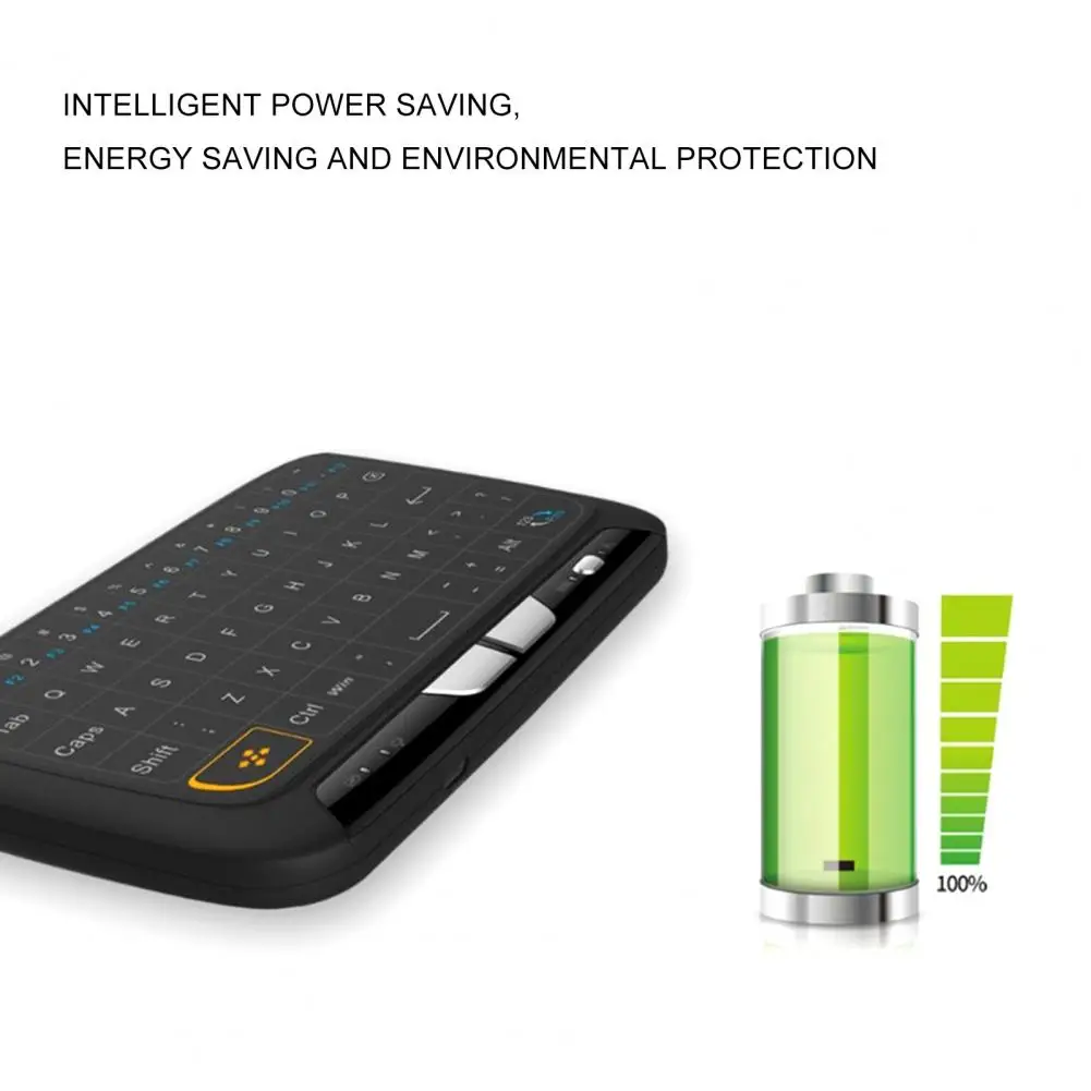 Hava fare kablosuz klavye 2.4 GHz arka ışık Mini akıllı H18 tam dokunmatik ekran Touchpad TV için Görüntü  2