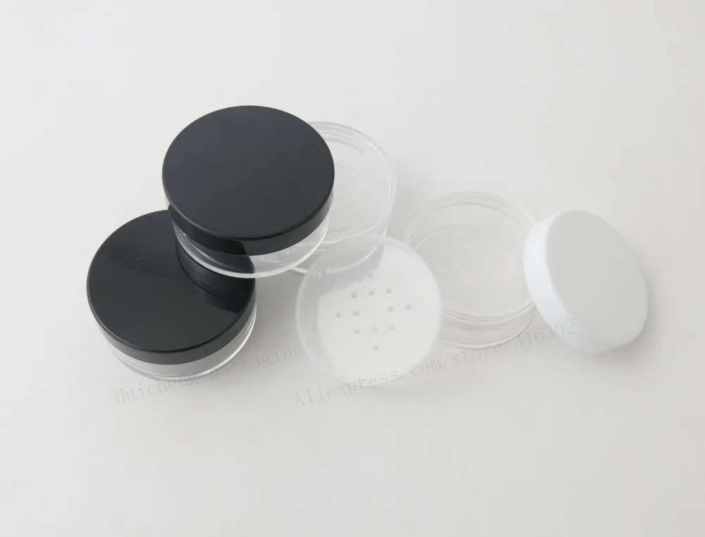 50 x Boş Taşınabilir 10g 20g 30g Makyaj Araçları Konteynerler Pot Plastik Kozmetik Kavanoz Boş Gevşek Toz kavanoz Elek İle Görüntü  0