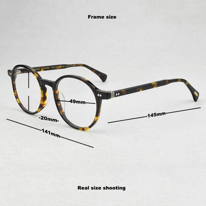 2020 Klasik OV Marka Tasarım Gözlük Çerçevesi Erkekler Asetat Retro Reçete yuvarlak Gözlük Kadınlar Optik Miyopi gözlük çerçeveleri Görüntü  2