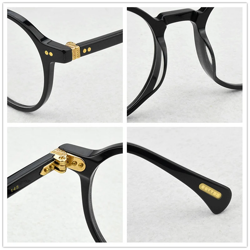 2020 Klasik OV Marka Tasarım Gözlük Çerçevesi Erkekler Asetat Retro Reçete yuvarlak Gözlük Kadınlar Optik Miyopi gözlük çerçeveleri Görüntü  3