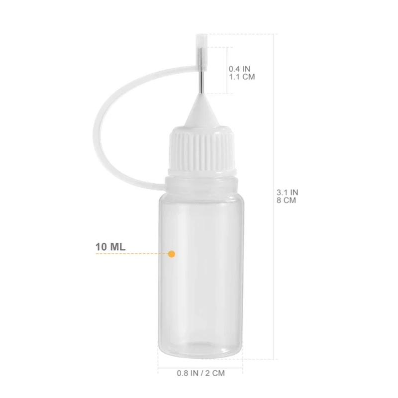 50 Adet 10ml 30ml İğne Ucu tutkal şişesi Aplikatör DIY Aracı Hassas Şişe İğne Şişesi sıkılabilir şişe Görüntü  4