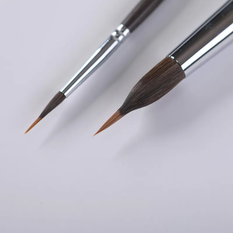 Artsecret 2108 İki Katmanlı Astar Sanat Akrilik Boya Fırçası Sincap Saç Karışımı Naylon Kömürleşmiş Bambu Saplı cetvel kalemi Detaylar İçin Görüntü  4