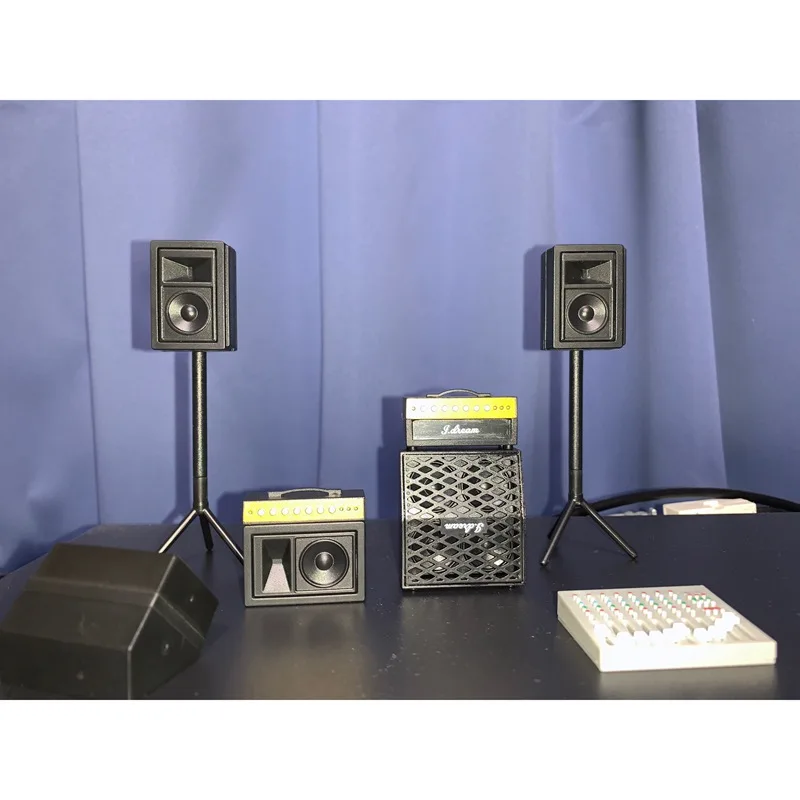 J. RÜYA Gashapon Kapsül Oyuncak Mini Sahne Canlı Ses Ekipmanları Minyatür müzik Ekipmanları Masa Süsleri Çocuk Hediyeler Görüntü  3