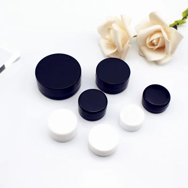 6 adet / paket Siyah Beyaz 5g 5ml Yuvarlak Kozmetik Pot Kavanoz Göz Farı Makyaj Yüz Kremi Dudak Balsamı Kapları DIY Tırnak Sanat Depolama Görüntü  4