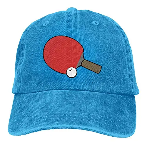 Flyjbs kadın erkek Ayarlanabilir Beyzbol Şapkası, Masa Tenisi Denim Kumaş Snapback Katı Şapka Görüntü  0