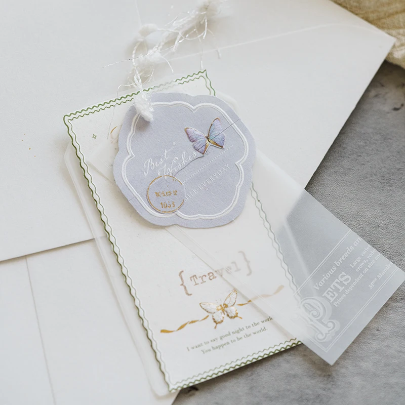 Yoofun 15 adet/paket Kabartma Klasik Çerçeve Kelebek Mektup Malzeme Kağıtları Scrapbooking Günlüğü Etiketi Yapımı Retro Kırtasiye Görüntü  3