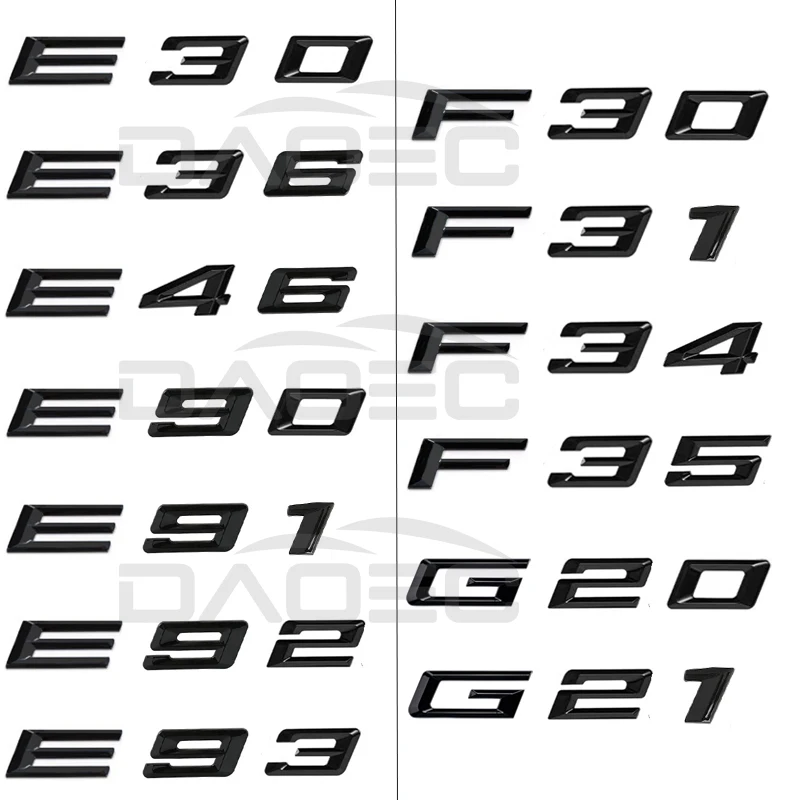 Araba Kelime Logosu Gövde Vücut Rozeti Amblem Çıkartması Styling Sticker BMW 3 Serisi İçin E30 E36 E46 E90 E91 E92 E93 F30 F31 F34 F35 G20 G21 Görüntü  4
