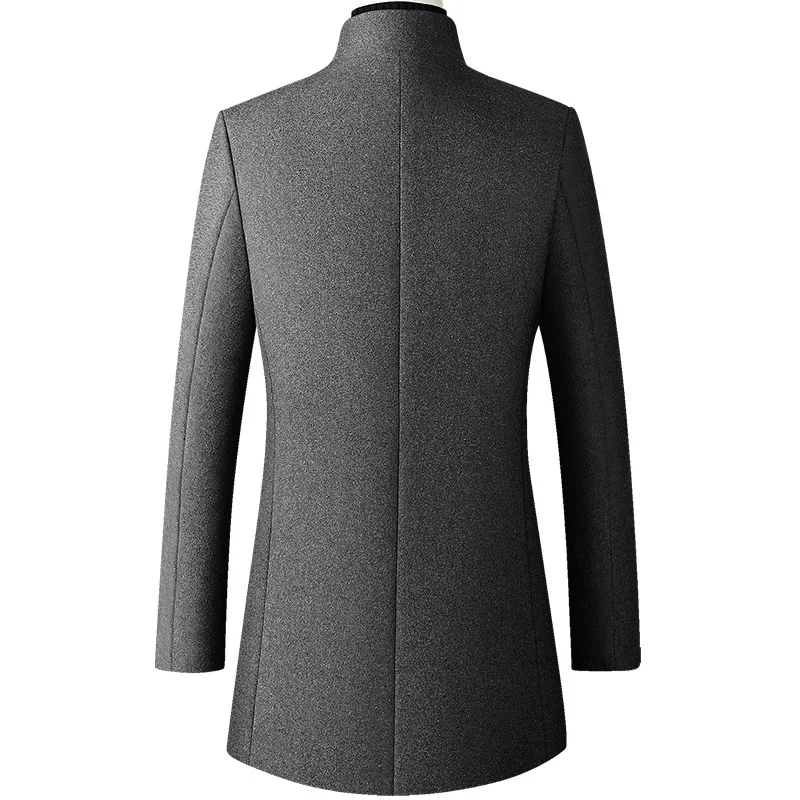 Kış Yün Ceket Erkekler Kalın Standı Yaka Ceket Erkek Moda Yün Karışımı Dış Giyim Ceket Akıllı Rahat Siper Artı Boyutu Erkek Palto Görüntü  1
