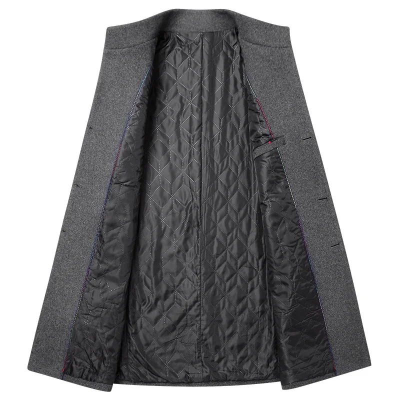 Kış Yün Ceket Erkekler Kalın Standı Yaka Ceket Erkek Moda Yün Karışımı Dış Giyim Ceket Akıllı Rahat Siper Artı Boyutu Erkek Palto Görüntü  3
