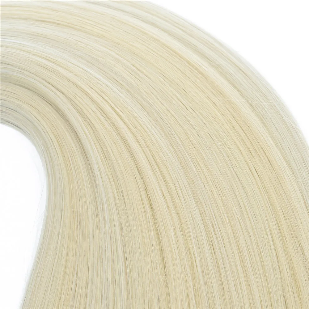 Sentetik Saç Kapatma Dokuma Paketler Saç Ombre Beyaz Renk Örgü Demetleri SOKU Doğa Düz Saç Uzantıları 6 Demetleri Görüntü  4