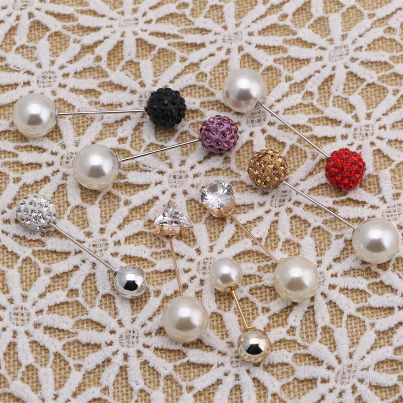 Kış Yeni Bayan İmitasyon İnci Broş Köpüklü Kristal Rhinestones Topu Klasik Charm Broş Tüm Maç Takı Aksesuarları Görüntü  5
