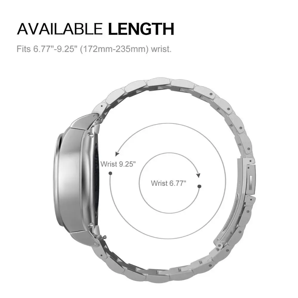 Yüksek Kaliteli Katı Paslanmaz Çelik Sapanlar Düz Toka Band Samsung DİŞLİ S2 SM-R720/SM-R730 akıllı saat Bilekliği Araçları ile Görüntü  5