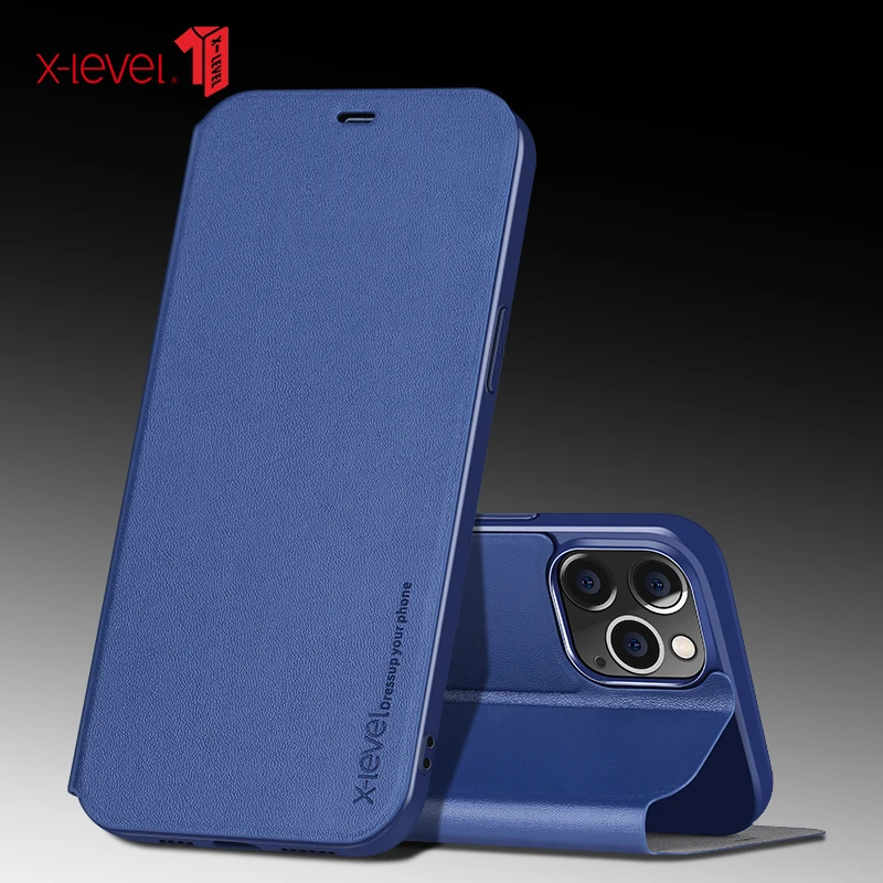 X-Seviye Kitap Deri Flip Durumlarda iPhone 14 Artı 13 12 Pro Max Ultra İnce İş Deri Funda Kapak kılıf Görüntü  3