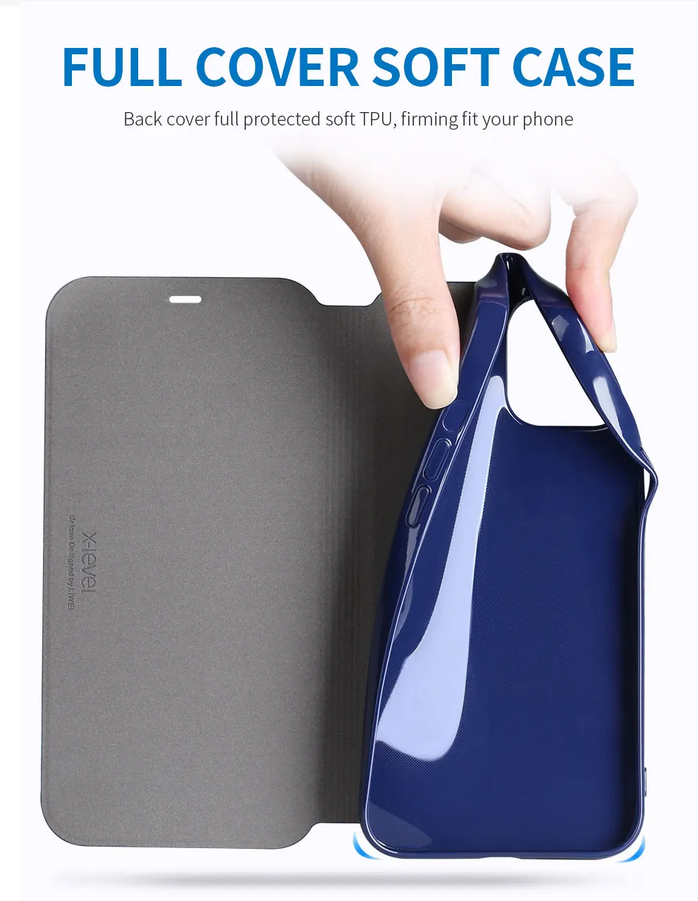 X-Seviye Kitap Deri Flip Durumlarda iPhone 14 Artı 13 12 Pro Max Ultra İnce İş Deri Funda Kapak kılıf Görüntü  5