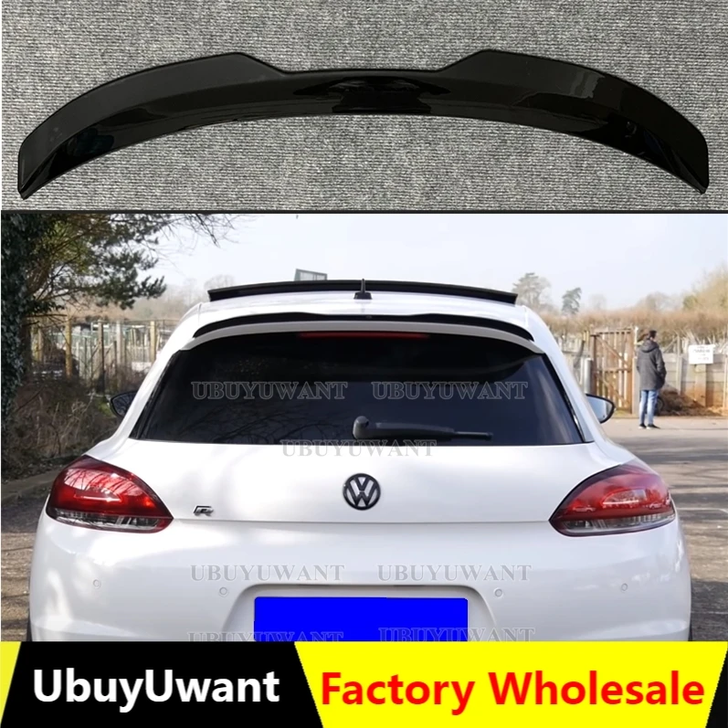 UBUYUWANT Yüksek Kaliteli ABS Plastik Boya Parlak Siyah Arka Çatı Dudak Spoiler Volkswagen Scirocco 2009 - 2019 için (değil R) Görüntü  3