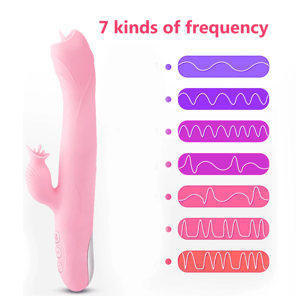 Dil yalama titreşimli yapay penis teleskopik ısıtma vibratör vajina klitoris teşvik kadın Masturbator yetişkin seks oyuncakları kadınlar için Görüntü  2