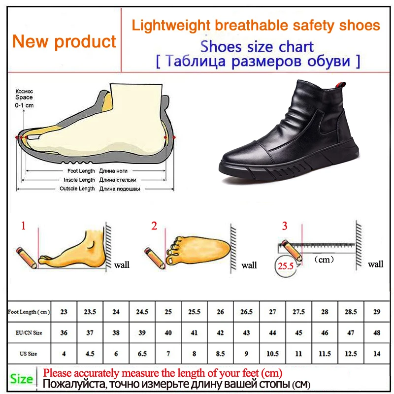 Hakiki Deri erkek Botları Güvenlik ayakkabıları Erkekler Chelsea Çizmeler Çelik Burunlu Ayakkabı İş Sneakers Yıkılmaz Ayakkabı Güvenlik Botları Görüntü  5