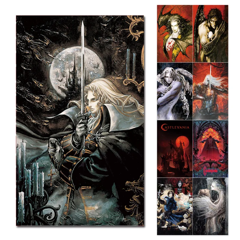 Anime Oyunu Castlevania Posteri 2022 Yeni Ev Dekor Leon Belmont Vampir Dracula Alucard Kağıt Duvar Posterleri Ev Odası Dekorasyon Görüntü  4