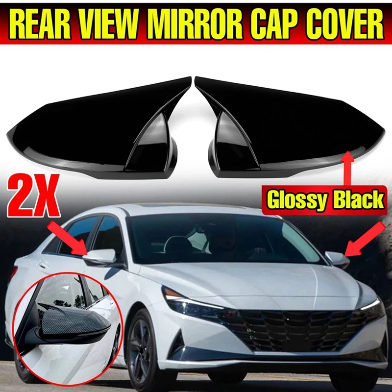 M Tarzı Araba dikiz aynası Kapağı Trim Çerçeve Yan Ayna Kapakları Hyundai Elantra 2021 2022 İçin Görüntü  2