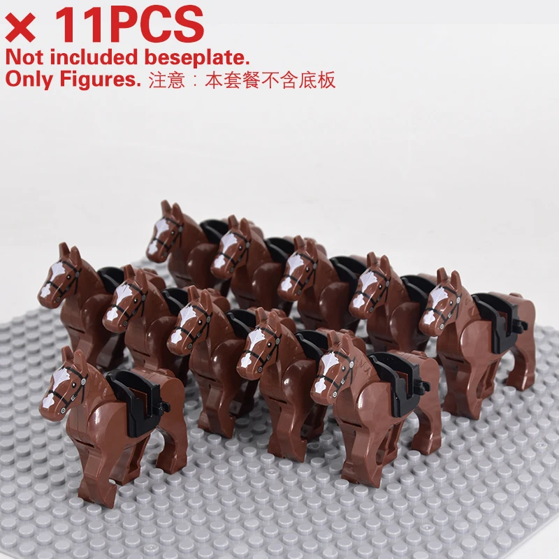 Şehir Hayvanlar Ortaçağ Roma At Komutanı Spartan Şövalyeleri MOC Oyuncaklar Kale Şekil Yapı Taşları Tuğla Çocuklar İçin Hediye Görüntü  3