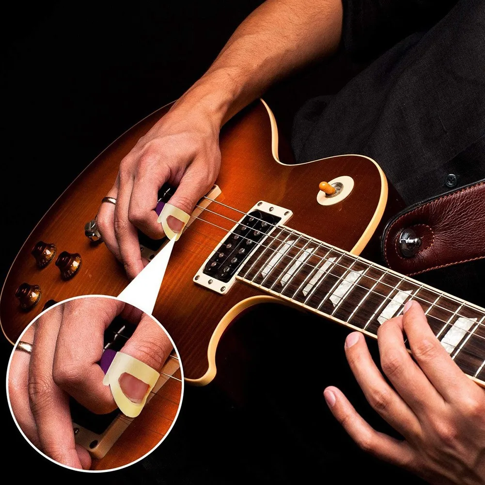 Gitar Parçası Parmak Başparmak Seçtikleri Gitar Seçtikleri Pickup Gitar Bas Fingerstyle Renkli İşaret Parmağı Gitar Parmak Karyolası Görüntü  3