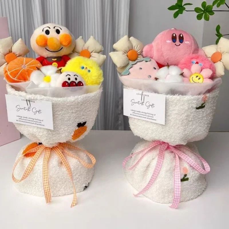 Kawaii Sanrio Peluş Çiçek Paketi Sevimli Hellokittys Kuromi Cinnamoroll Karikatür Mini Bebek Çiçek Paketi peluş oyuncak Kızlar için Hediye Görüntü  1