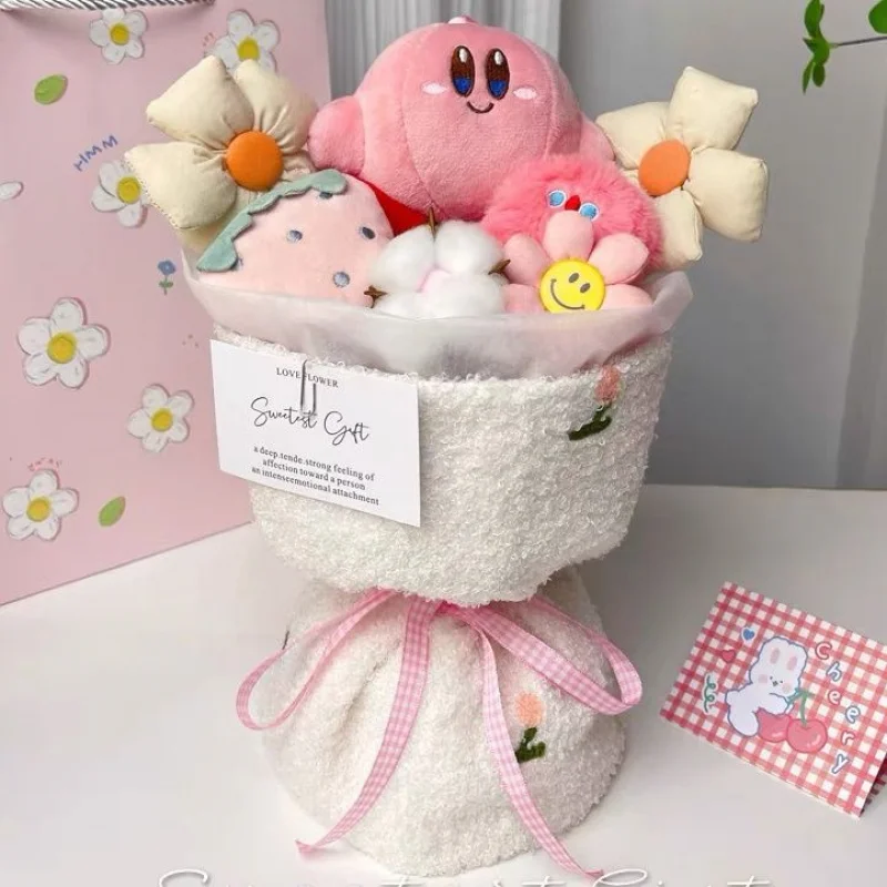 Kawaii Sanrio Peluş Çiçek Paketi Sevimli Hellokittys Kuromi Cinnamoroll Karikatür Mini Bebek Çiçek Paketi peluş oyuncak Kızlar için Hediye Görüntü  4